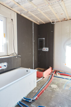 Innenausbau vom Badezimmer bei Badbau oder Badsanierung
