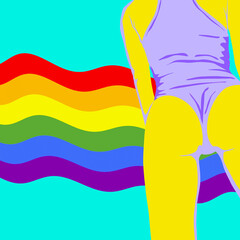 Fashion minimal illustration. Lgbt party concept