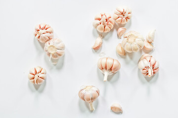 garlic on a white background