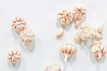garlic on a white background