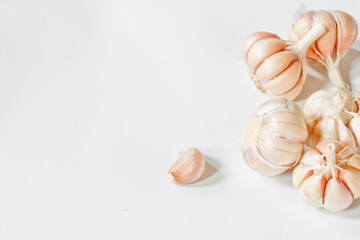 garlic on a white background
