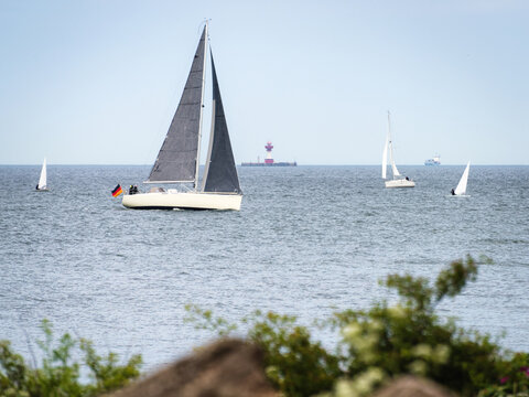  View of sailing boats on the sea in Germany