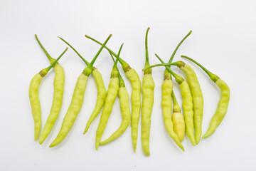green pepper on a white background