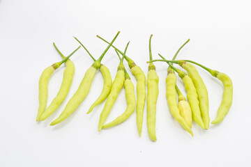 green pepper on a white background