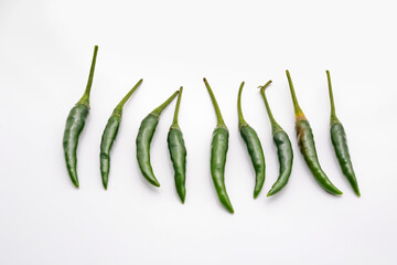 green pepper on a white background