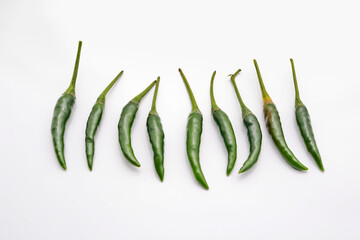 green pepper on a white background