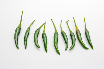 green pepper on a white background