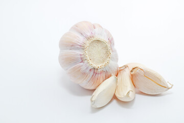 garlic on a white background