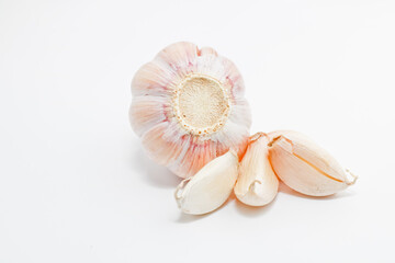 garlic on a white background