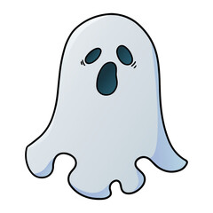 Ghost cartoon illustration isolated on white background