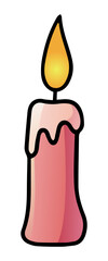 Candle cartoon illustration isolated on white background