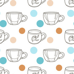vector seamless pattern on the fun cups
