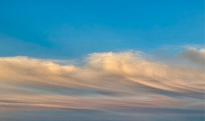 Clouds in the blue sky. High quality photo