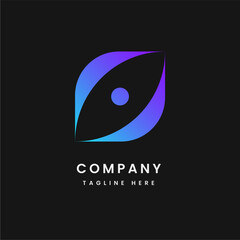 abstract eye minimalist modern logo design template