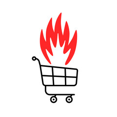 black shopping trolley with fire like hot sales