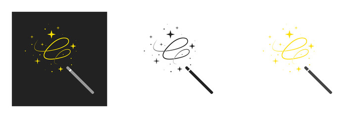 magic wand with stars isolated icon vector illustration design. Symbol of magic, wonder and focus - obrazy, fototapety, plakaty