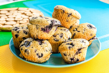 blueberry muffins. food concept. fresh bakery