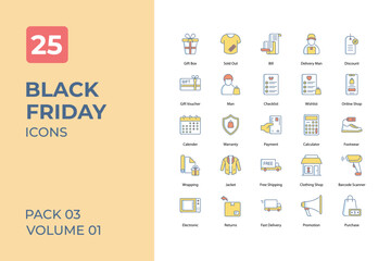 Black Friday icons collection. Set contains such Icons as shopping, e-commerce, and more