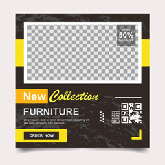 Obraz premium Modern furniture social media banner template