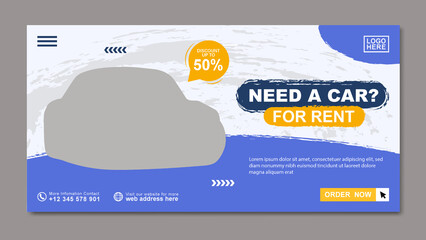 Obraz premium car rental banner modern web banner template