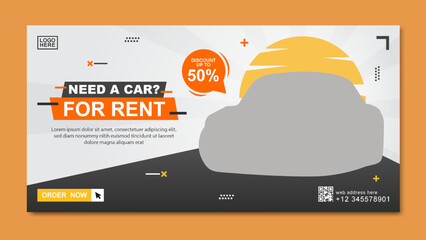 car rental banner modern web banner template