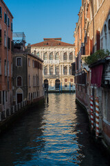 Fototapeta premium narrow street and canal of Venice
