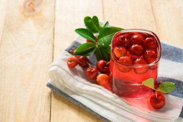 Cherries drink with fresh cherry, Cherry juice