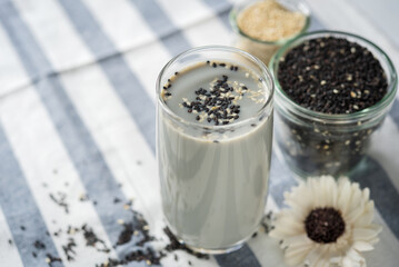 Soy milk mix black sesame, black sesame drink