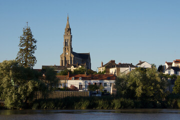 The church of Basse-Indre,  estuary of Loire. France
