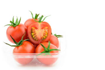Fresh tomato on white background