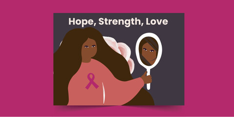 Hope Strength Love - Breast Cancer Card for African Women