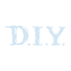 D.I.Y. font text drawing by hot glue gun art craft vector illustration