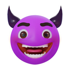 3d emoji devil blue monster smiley face