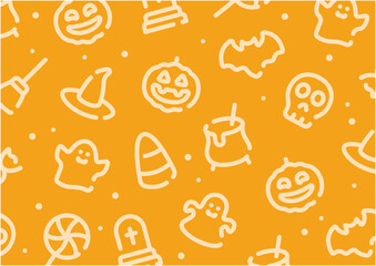 Halloween pattern background for graphic design.A-size horizontal.