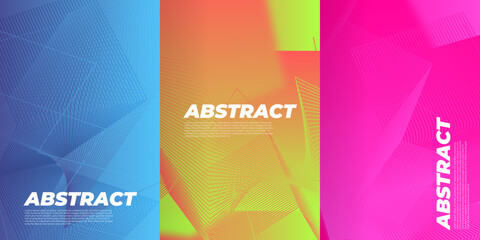 Company identity brochure template collection. Business presentation vector A4 vertical orientation front page mock up set. Corporate report cover abstract geometric illustration design layout bundle.