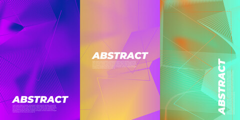 Company identity brochure template collection. Business presentation vector A4 vertical orientation front page mock up set. Corporate report cover abstract geometric illustration design layout bundle.