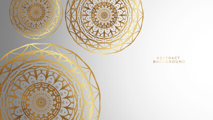 Luxury mandala white background with golden arabesque pattern arabic islamic east style.decorative mandala for print, poster, cover, brochure, flyer, banner.