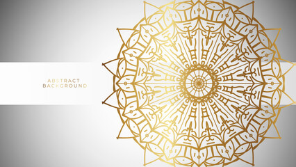 Luxury mandala white background with golden arabesque pattern arabic islamic east style.decorative mandala for print, poster, cover, brochure, flyer, banner.