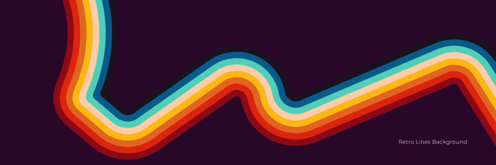 Abstract 1970's background design in simple retro style with stripes. Vector illustration.