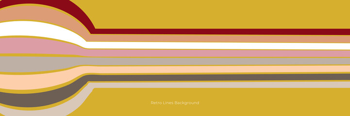Abstract 1970's background design in simple retro style with stripes. Vector illustration.