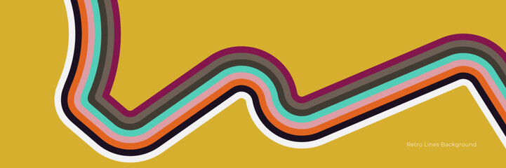 Abstract 1970's background design in simple retro style with stripes. Vector illustration.