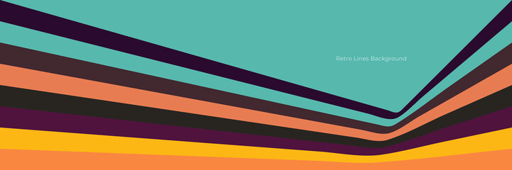 Abstract 1970's background design in simple retro style with stripes. Vector illustration.