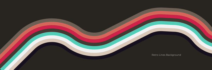 Abstract 1970's background design in simple retro style with stripes. Vector illustration.