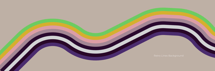 Abstract 1970's background design in simple retro style with stripes. Vector illustration.