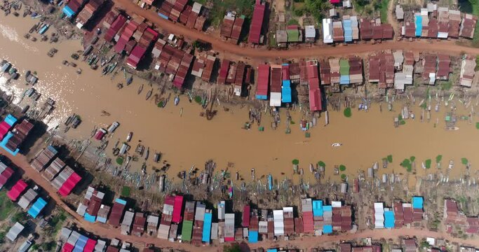 Aerial shot of Kampong Khleang village