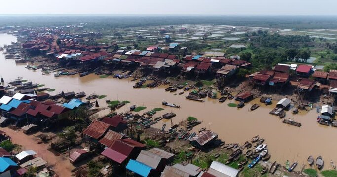 Aerial shot of Kampong Khleang village