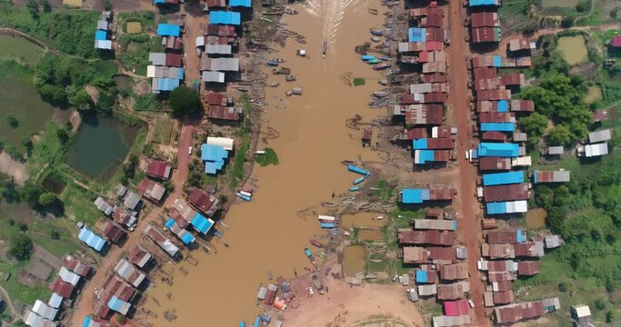 Aerial shot of Kampong Khleang village