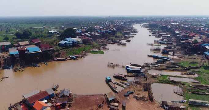 Aerial shot of Kampong Khleang village