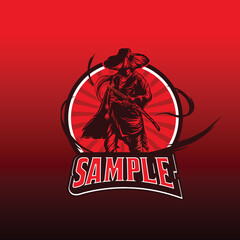 samurai mascot logo vector illustration template © af_creative_studio