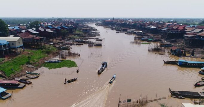 Aerial shot of Kampong Khleang village